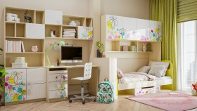 Детская комната Флёр (Белый/корпус Клен) в Иваново - ivanovo.katalogmebeli.com | фото