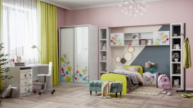 Детская комната Флер (Белый/корпус Выбеленное дерево) в Иваново - ivanovo.katalogmebeli.com | фото