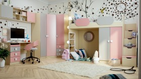 Детская комната Грэйси (Розовый/Серый/корпус Клен) в Иваново - ivanovo.katalogmebeli.com | фото