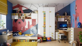 Детская комната Клаксон без машинок (Белый/корпус Клен) в Иваново - ivanovo.katalogmebeli.com | фото