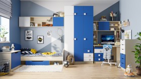 Детская комната Скай (Синий/Белый/корпус Клен) в Иваново - ivanovo.katalogmebeli.com | фото