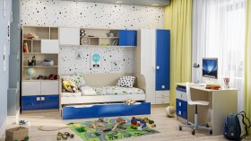Детская комната Скай Люкс (Синий/Белый/корпус Клен) в Иваново - ivanovo.katalogmebeli.com | фото