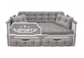 Кровать 170 серии Спорт 2 ящика 45 Серый (подушки) в Иваново - ivanovo.katalogmebeli.com | фото
