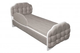 Кровать 190 Атлет Lux 96 Серый (мягкий бортик) в Иваново - ivanovo.katalogmebeli.com | фото