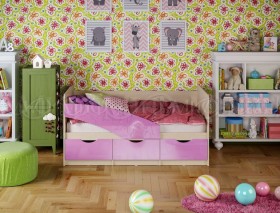 Кровать Бабочки 1,6м (Сиреневый металлик) в Иваново - ivanovo.katalogmebeli.com | фото