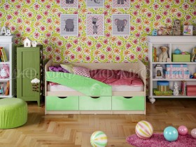 Кровать Бабочки 2,0м (Салатовый металлик) в Иваново - ivanovo.katalogmebeli.com | фото