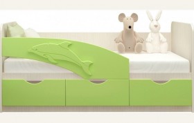 Кровать детская 1,6м Дельфин (Салатовый металлик) в Иваново - ivanovo.katalogmebeli.com | фото