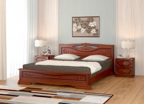 Кровать Карина-7 из массива сосны 1400*2000 Орех в Иваново - ivanovo.katalogmebeli.com | фото