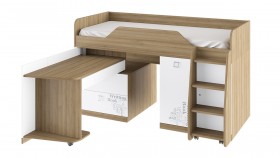 Кровать комбинированная «Оксфорд» (Ривьера/Белый с рисунком) в Иваново - ivanovo.katalogmebeli.com | фото 3