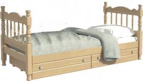 Кровать одинарная Аленка из массива сосны 800*1890 Сосна в Иваново - ivanovo.katalogmebeli.com | фото 1