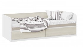 Кровать «Сканди» с 2 ящиками Дуб Гарден/Белый/Глиняный серый в Иваново - ivanovo.katalogmebeli.com | фото