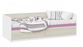 Кровать «Сканди» с 2 ящиками Дуб Гарден/Белый/Лиловый в Иваново - ivanovo.katalogmebeli.com | фото