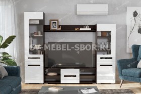 Мебель для гостиной МГС 6 (Исполнение 1/Венге/Белый глянец) в Иваново - ivanovo.katalogmebeli.com | фото 1