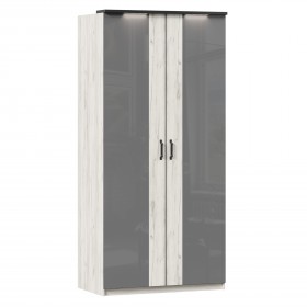 Техно ЛД 678.130.000.007 Шкаф 2-хстворчатый с комбинированными дверями (Дуб Крафт белый/Серый шифер) в Иваново - ivanovo.katalogmebeli.com | фото