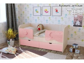 Соня Кровать детская 2 ящика 1.6 Розовый глянец в Иваново - ivanovo.katalogmebeli.com | фото