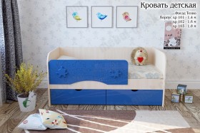 Техно Кровать детская 2 ящика 1.8 Синий глянец в Иваново - ivanovo.katalogmebeli.com | фото