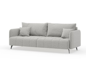 Валериан диван трёхместный прямой Светло-серый, ткань RICO FLEX 108 в Иваново - ivanovo.katalogmebeli.com | фото